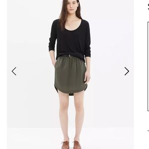 Madewell Sun-Garden Shirttail Skirt Silk Pockets Elastic Waistband Size Small